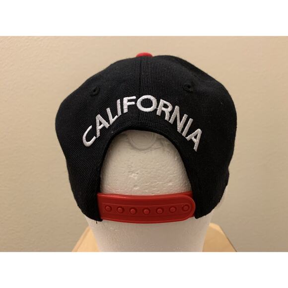 California Republic Black Red Adjustable Snapback Hat Leader Of Gen Apparel LOGA - Picture 8 of 11
